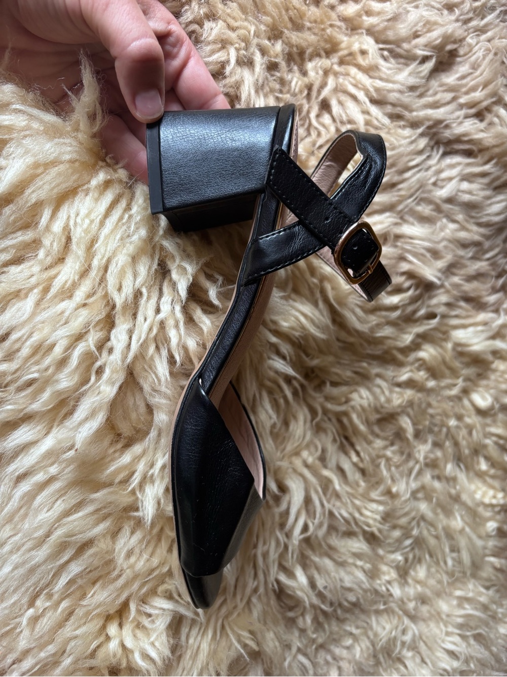 x-appeal Black Strappy Low Heel Sandals with Gold Trim